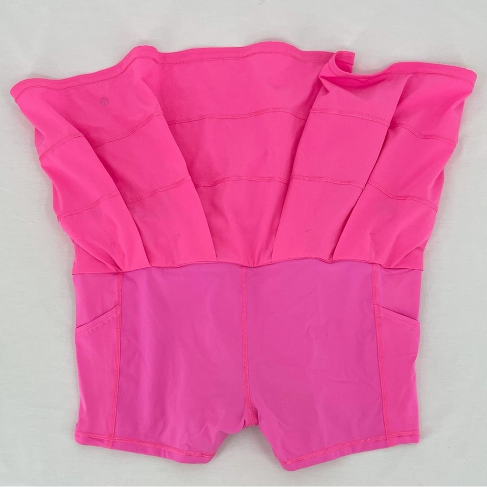 Lululemon Tall Pace Rival Skirt Electric Bright Hot Pink Golf Tennis Skort 14 - Picture 4 of 12